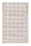 Rechteckiger, flauschiger Badteppich in hellem Beige mit Struktur Oberfläche