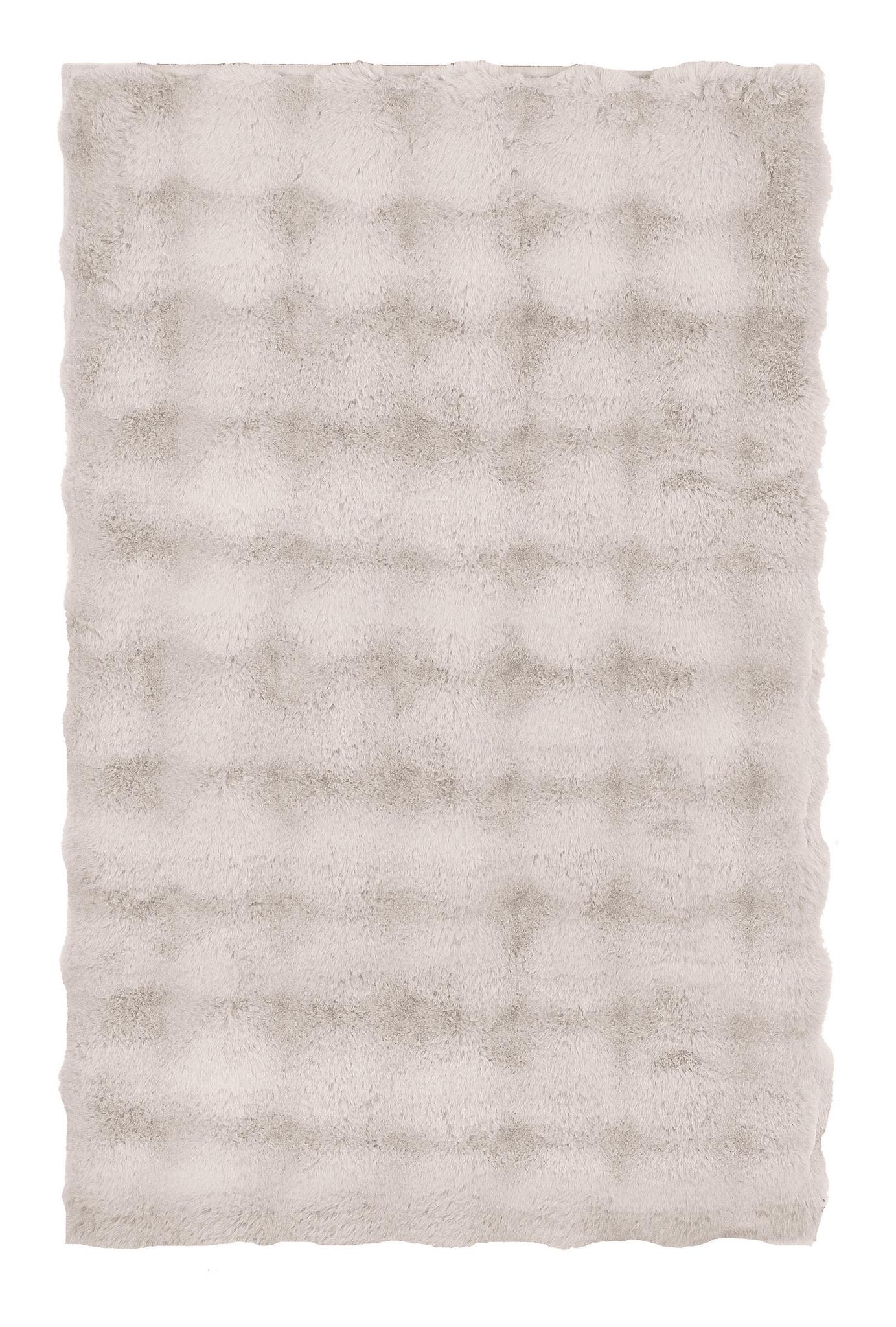 Rechteckiger, flauschiger Badteppich in hellem Beige mit Struktur Oberfläche