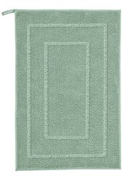 Badteppich NICO Maledivia 50 x 80 cm in Mintgrün wird von oben flach liegend gezeigt.