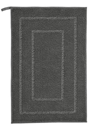 Badteppich NICO in Anthrazit 50 x 80 cm liegt flach und zeigt rechteckige Bordüre.