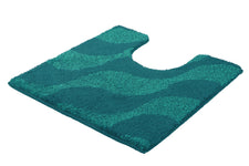 Türkise WC-Vorlage mit Wellenmuster aus weichem Hochflor in Grüntönen