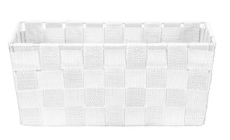 Rechteckiger weißer Aufbewahrungskorb aus Kunststoffgewebe für Bad