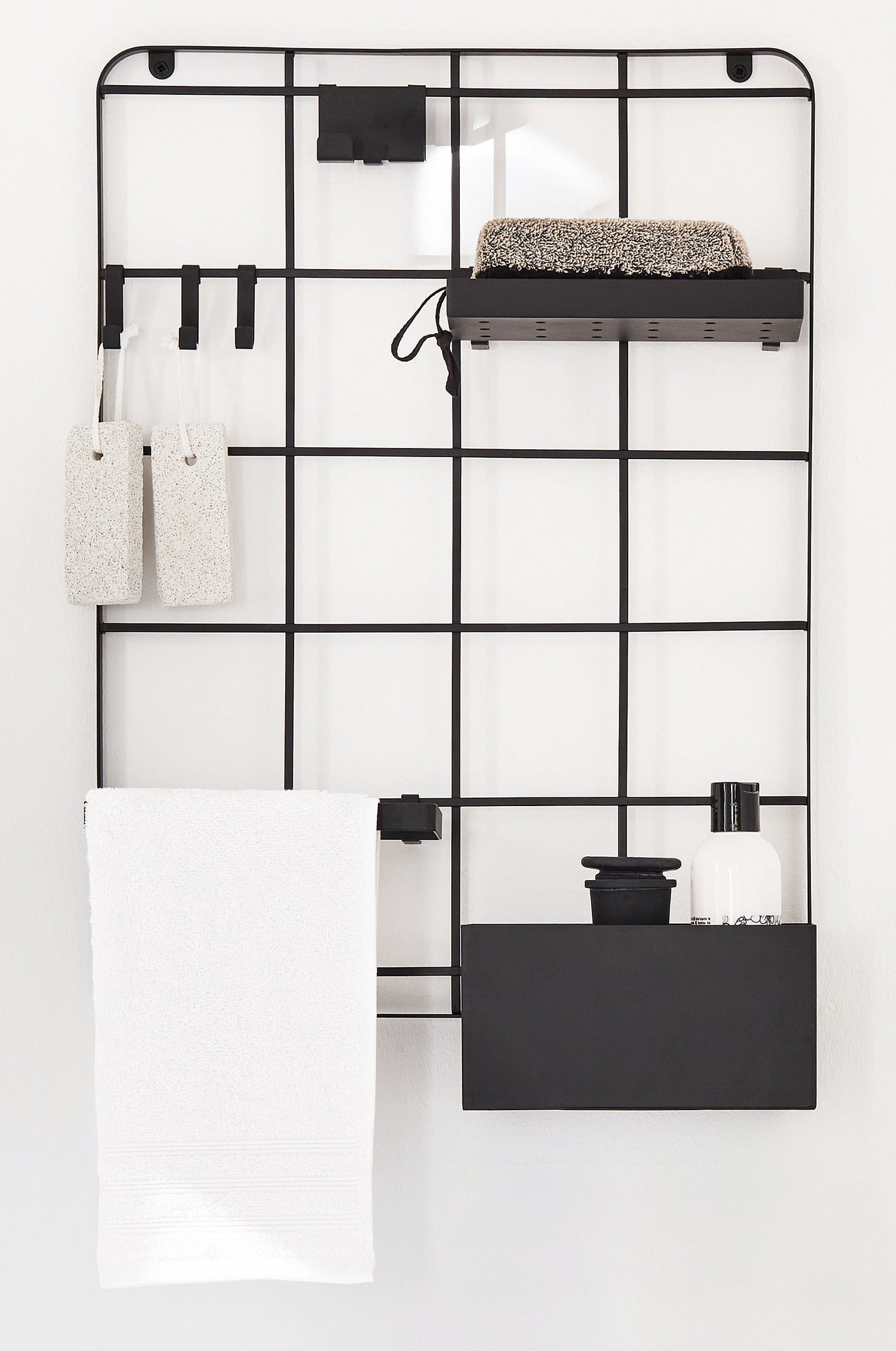 badezimmer aufbewahrung schwarz Bad-Organizer FRAMEWORK GRID Schwarz M – Kleine Wolke Shop