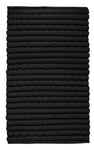 Schwarzer rechteckiger Badteppich mit dicker, strukturierter Weboberfläche