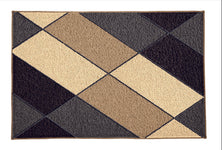 Rechteckiger Teppich mit geometrischem Muster in Beige, Braun, Grau
