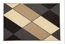 Rechteckige Badematte mit geometrischem Muster in Braun und Beige Tönen