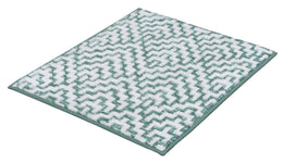 Quadratisches Badetuch grün-weiß mit grafischem Zickzackmuster weich