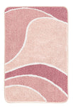 Rosa Badteppich mit geschwungenem Muster in Rosé und Creme.