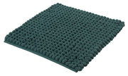 Quadratische, dunkelgrüne Badematte mit dicht aneinandergereihten Noppen