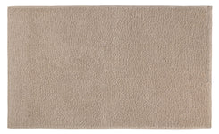 Rechteckige beige Badematte mit dichter, weicher Schlingenstruktur