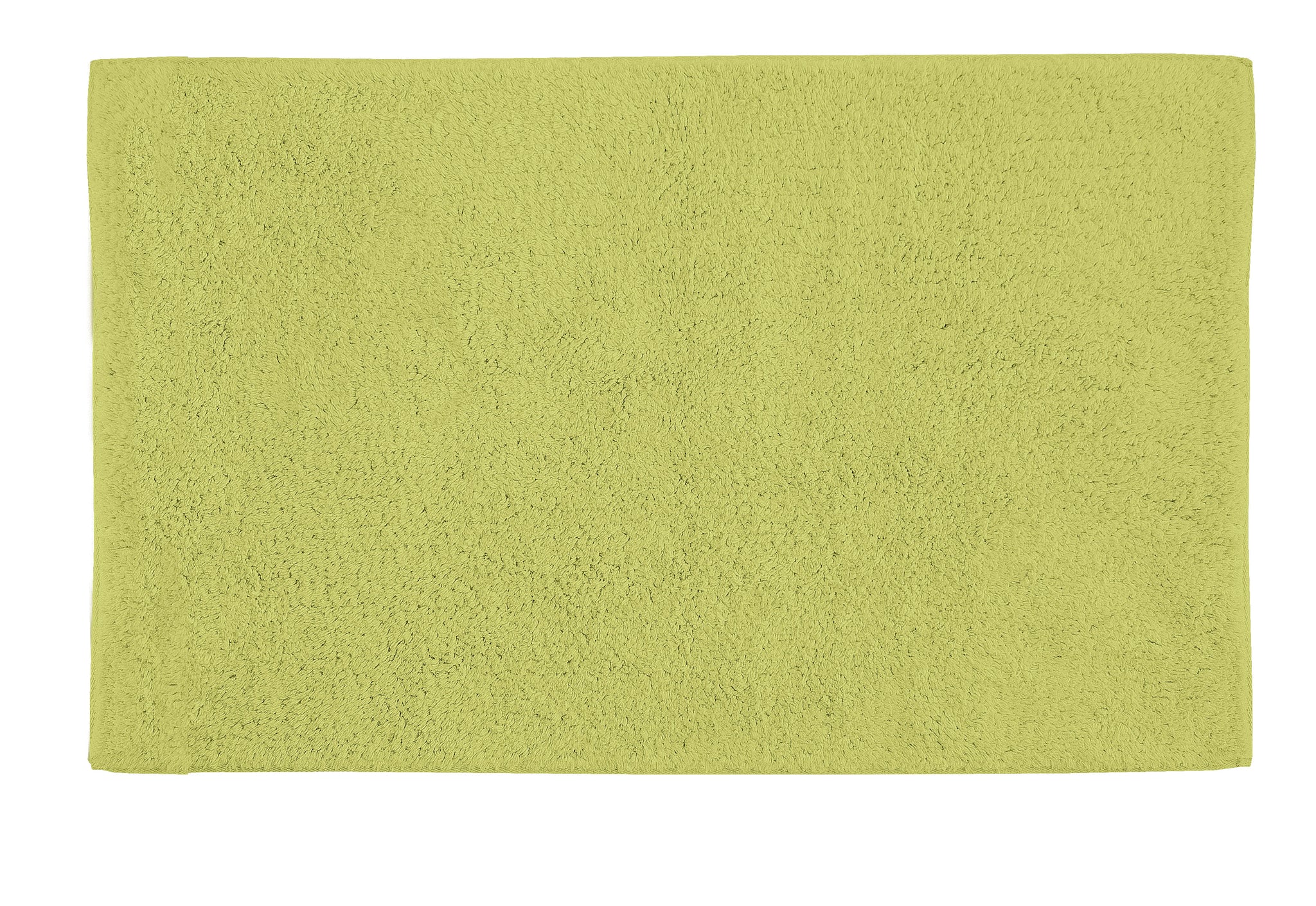 Badteppich CHRISSY Palme 60x100 cm in Palmen-Grün liegt flach ausgebreitet.