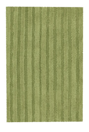 Grüne Badematte mit dezentem Streifenmuster in Hochflor-Optik weich