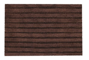 Brauner rechteckiger Badteppich mit waagerechten Streifenmuster