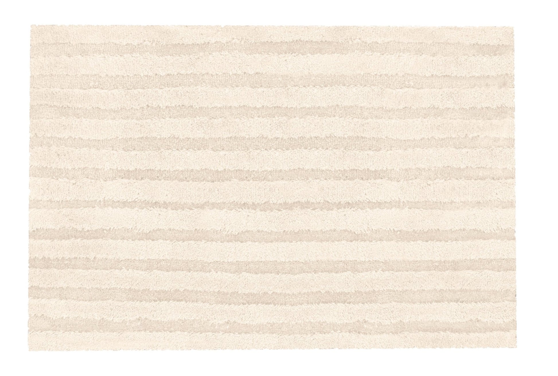 Cremefarbener Badematte mit dezenten, waagerechten Streifen Muster