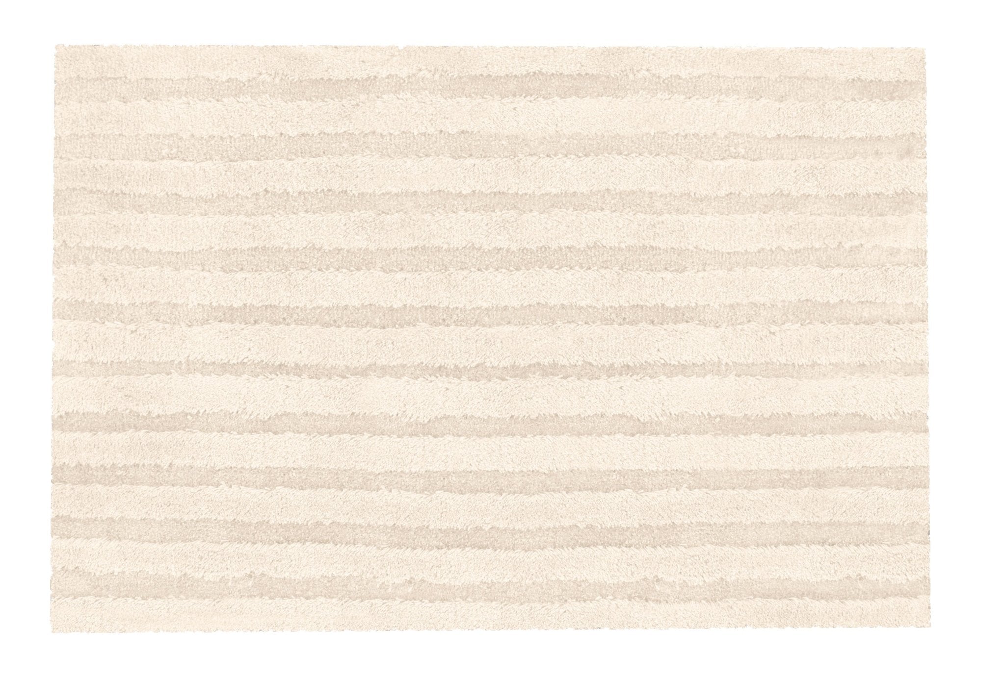Cremefarbener Badematte mit dezenten, waagerechten Streifen Muster
