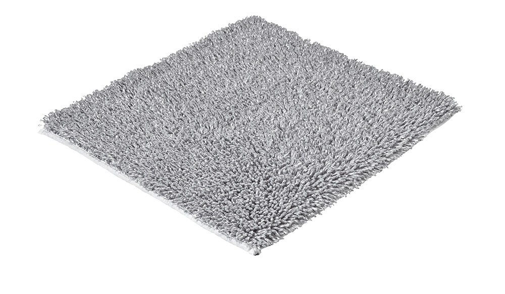 Rechteckiger Badteppich DANA in Silbergrau, Größe 60 x 60 cm, mit dichtem, weichem Flor.