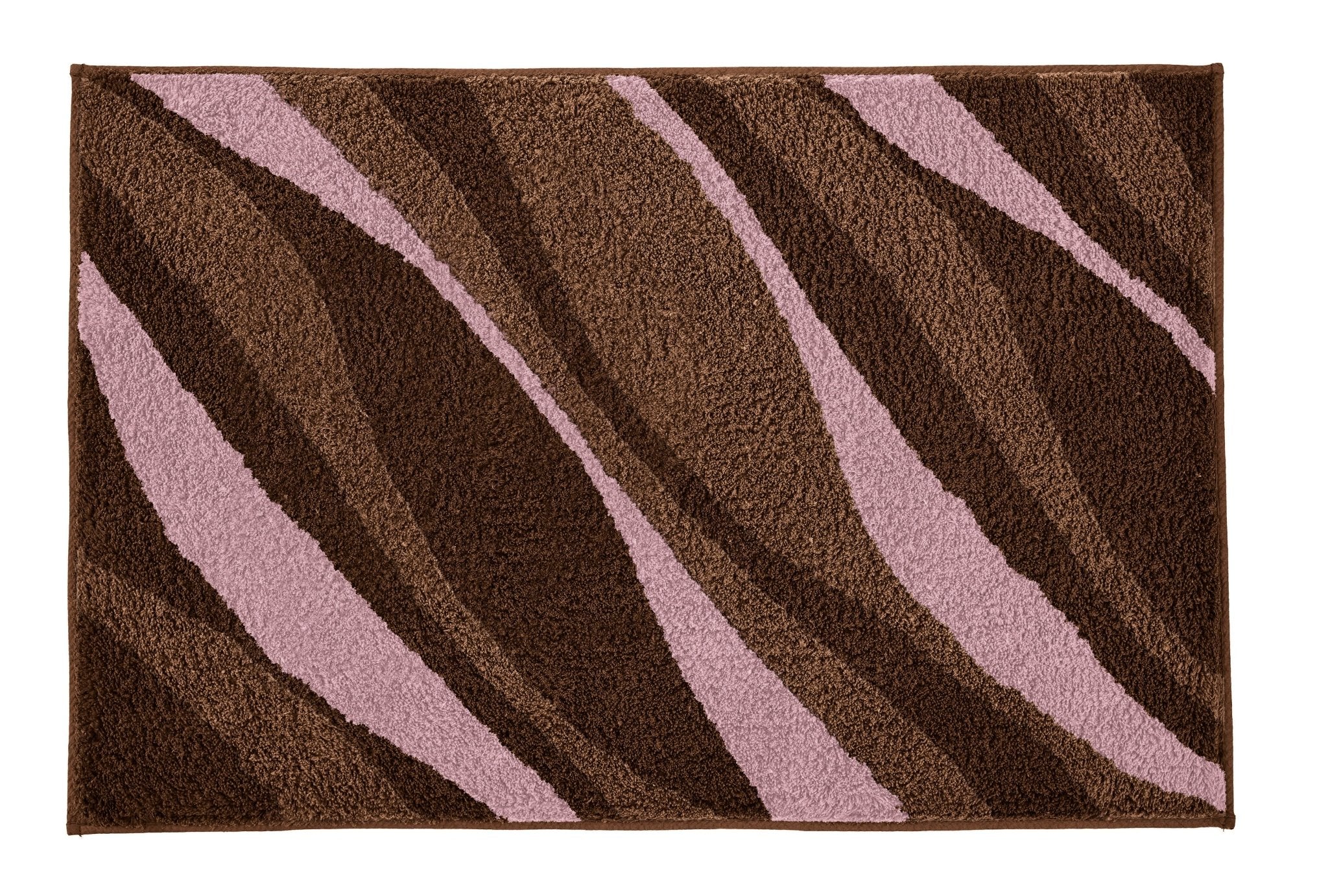 Badematte mit braun-rosa Wellenmuster in verschiedenen Schattierungen