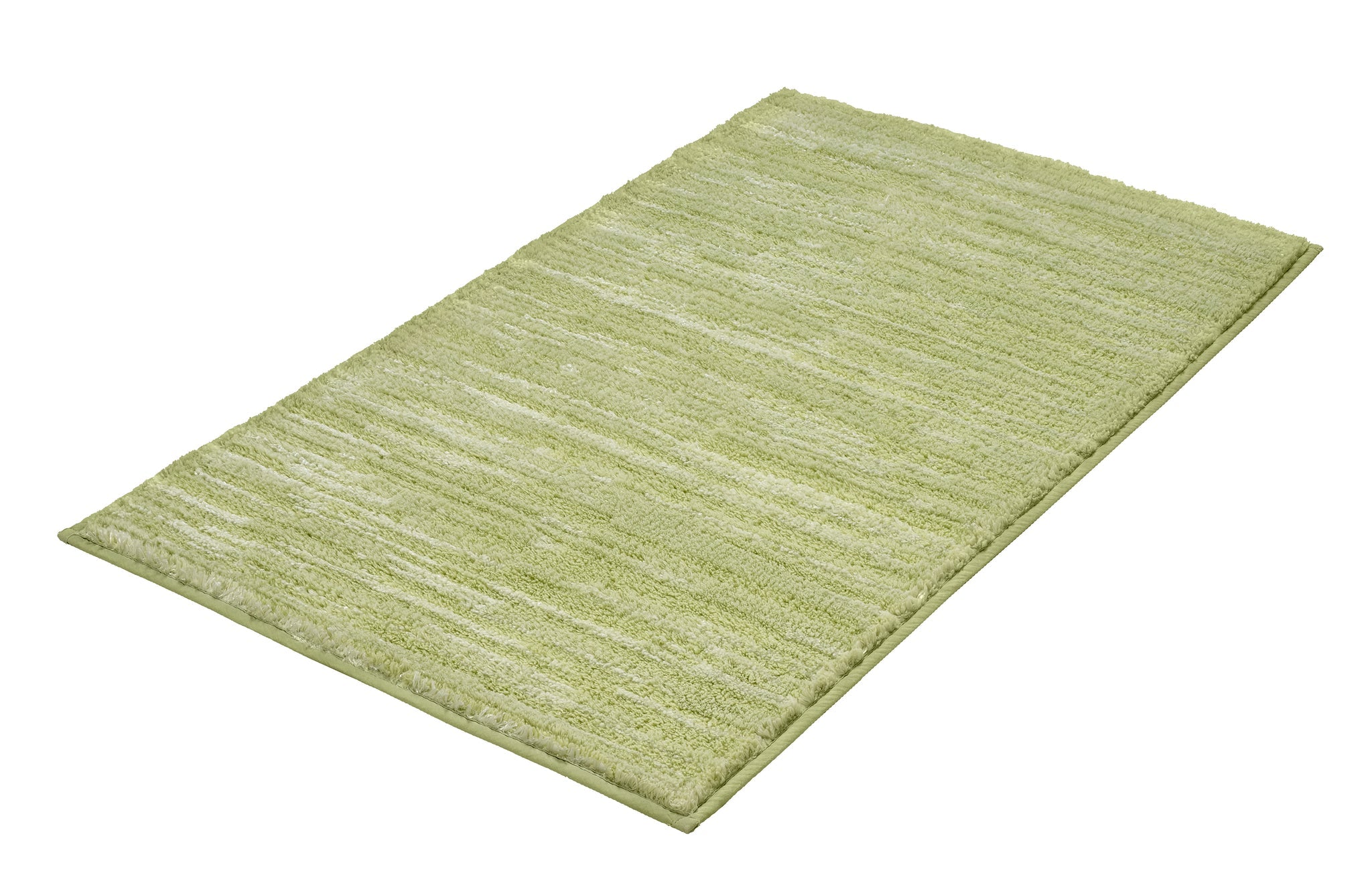 Rechteckiger hellgrüner Badematte mit weichem, dichtem Flor aus Textil