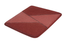 Rechteckige Badematte in Rot- und Rosa-Tönen mit geometrischem Muster