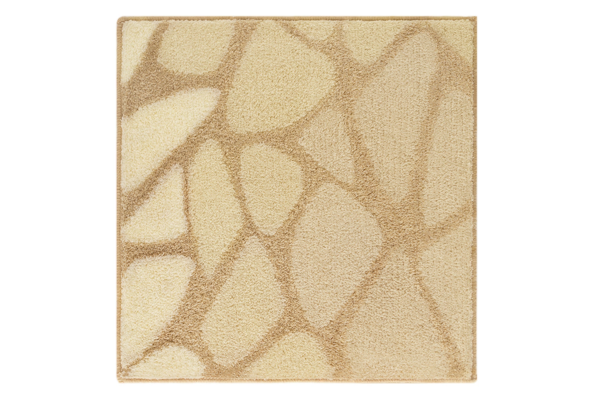 Beiger Badteppich mit unregelmäßigem Steinmuster in Hell- und Dunkelbeige