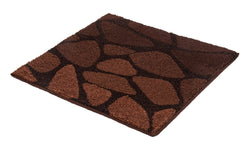 Quadratische Badematte mit steinähnlichem Muster in Brauntönen