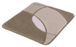 Quadratische Badematte in Beige- und Brauntönen mit Grafikmuster modernem