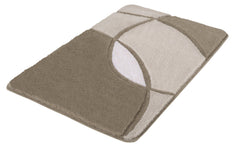Rechteckiger Badteppich beige-braun mit geschwungenem Design Muster