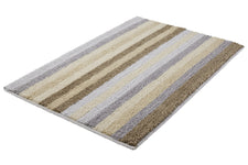 Rechteckiger Badematte mit breiten Streifen in Beige, Grau, Braun