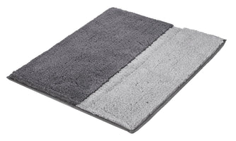 Rechteckige Badematte mit zwei Feldern in Dunkelgrau und Hellgrau