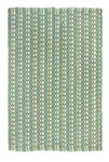 Rechteckige, grün gemusterte Badematte mit gelben und weißen Streifen
