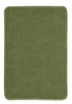 Rechteckiger, grüner Badteppich mit weicher, dichter Hochflor-Oberfläche