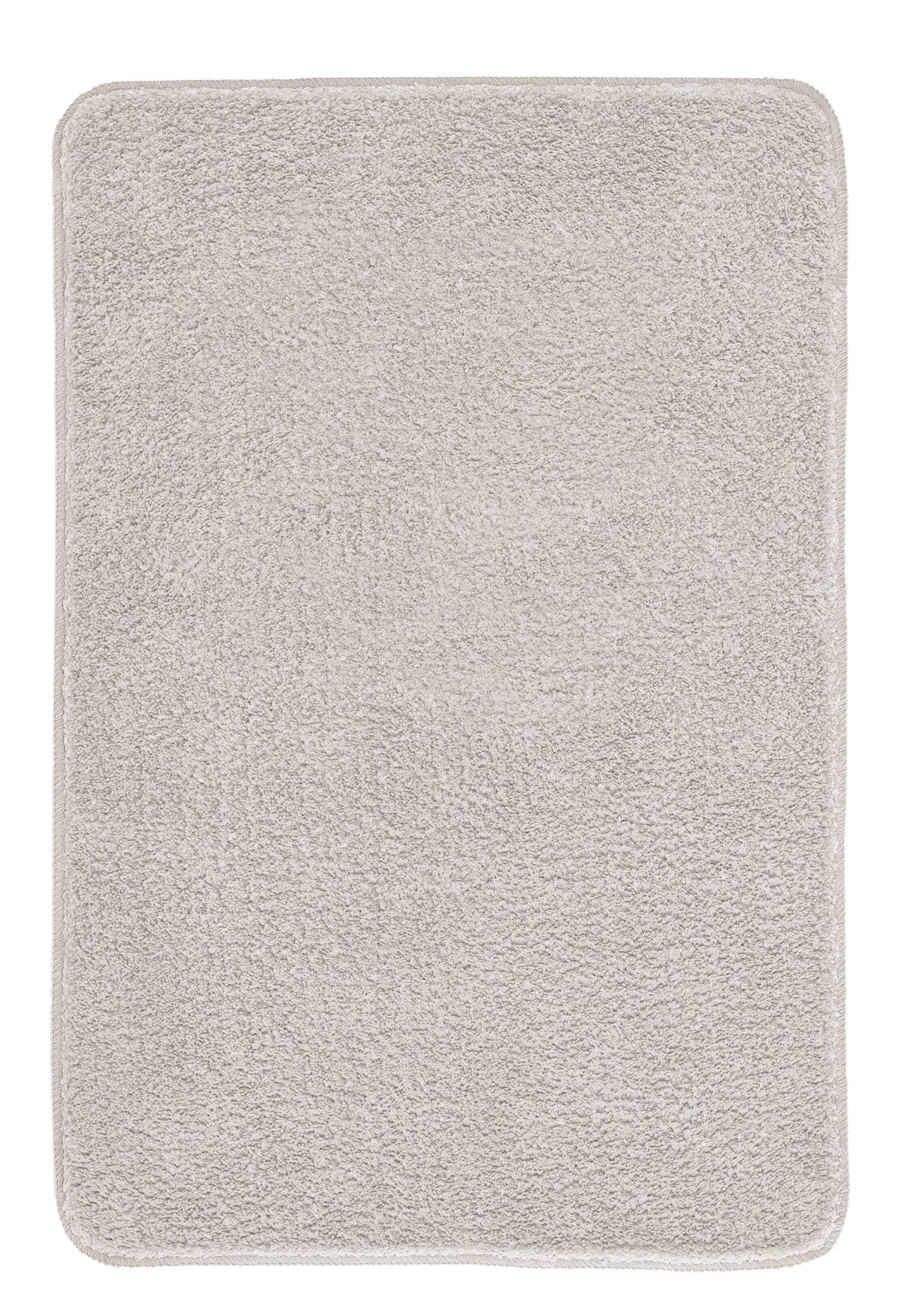 Badteppich MARCO in Silbergrau 70 x 120 cm liegt rechteckig auf dem Boden.