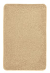 Rechteckiger, beigefarbener Badteppich mit weicher, flauschiger Oberfläche