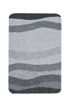 Rechteckige Badematte mit welligen Streifen in Grau- und Anthraztönen