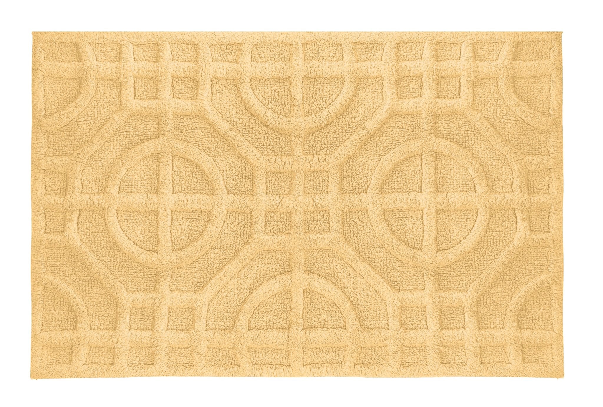 Beigefarbene Badematte mit plastischem geometrischem Muster im Relief