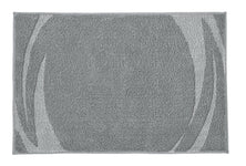 Rechteckige graue Badematte mit dezentem, geschwungenem Muster Design