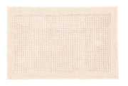 Beiger rechteckiger Badteppich mit strukturierter, gewebter Mittefläche