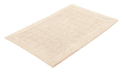 Rechteckige beige Badematte mit weicher, dichter Hochflor-Oberfläche