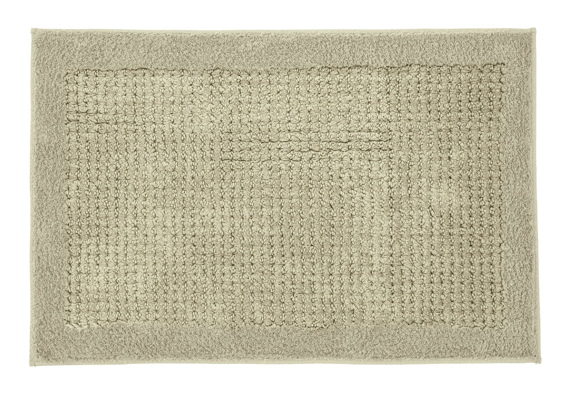 Badteppich NET in Schilf 80 x 140 cm liegt flach und zeigt strukturierte Oberfläche.