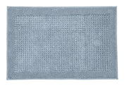 Hellblaue rechteckige Badematte mit strukturierter Weboberfläche