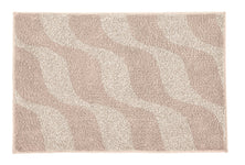 Beigefarbene Badematte mit wellenförmigem Muster in Hell- und Dunkelbeige