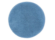 Runder, flauschiger Badteppich in Hellblau aus weichem Baumwollstoff
