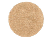 Runder beigefarbener Badevorleger aus flauschigem Hochflor-Teppich