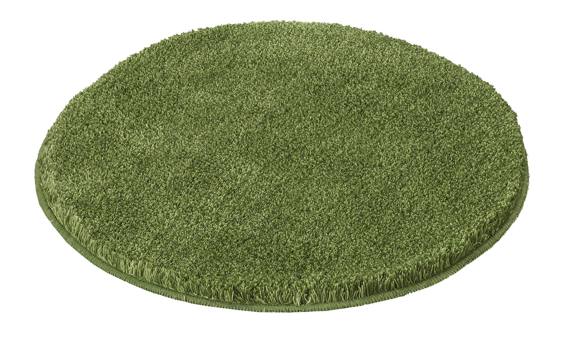 Runder grüner Badteppich RELAX Forest 100 cm liegt flach auf dem Boden.