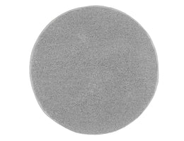 Runder, hellgrauer Badteppich aus flauschigem, dichtem Hochflorstoff
