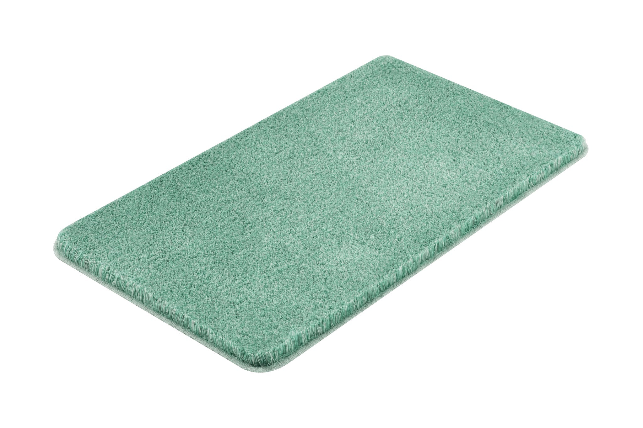 Badteppich RELAX Maledivia 60 x 100 cm in Mintgrün liegt rechteckig auf hellem Untergrund.