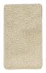 Rechteckige, beige Badematte mit dichtem, weichem Flor von oben gesehen