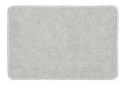 Rechteckige, flauschige Badematte in Hellgrau mit weicher Oberfläche