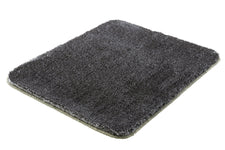 Rechteckige, dunkelgraue Badematte mit hohem, weichem Flor in Draufsicht
