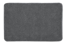 Rechteckige, dunkelgraue Badematte mit weichem, dichtem Flor oben
